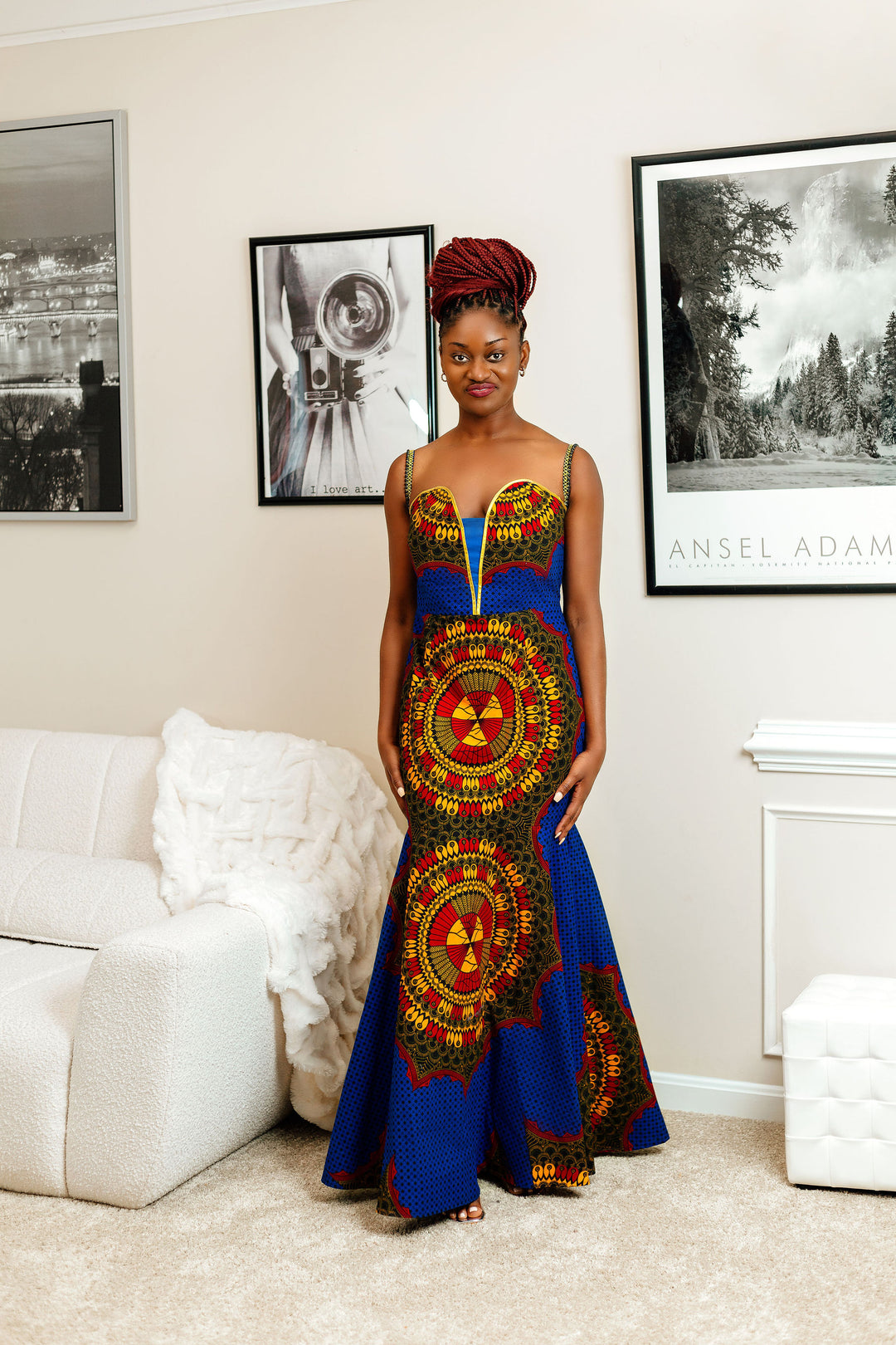 African Print Mermaid Dress-Astra
