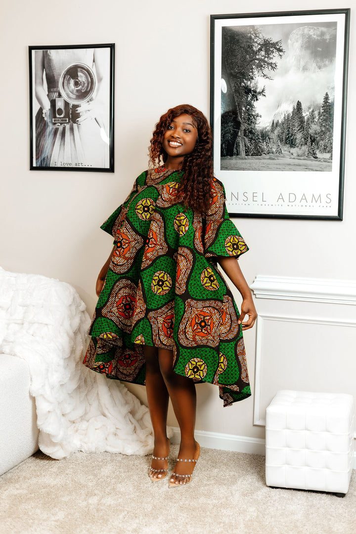 African Print Loose Dress-Eno
