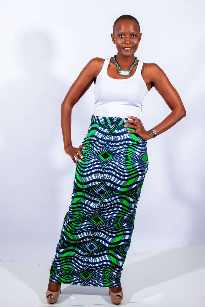 African Print Wild n Wavy Tube Skirt