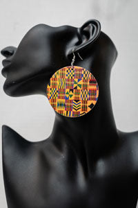 Kente African Print Earrings (Yellow)