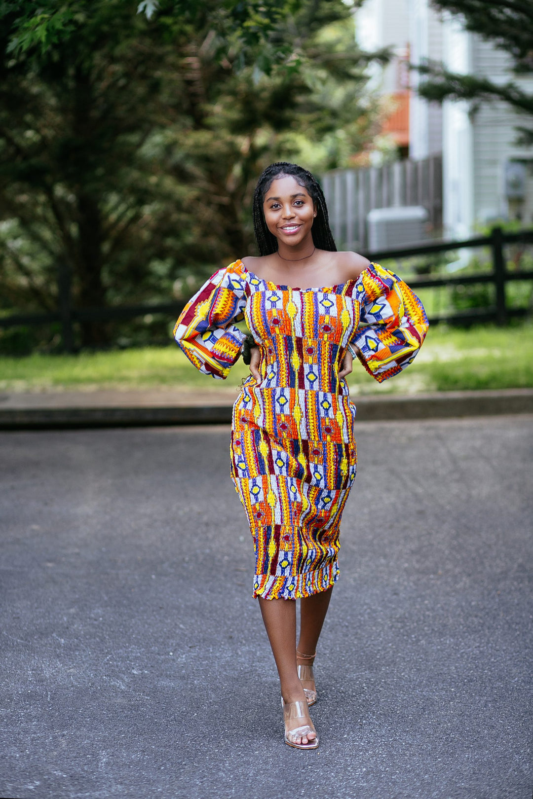 Bodycon African Print Kente Dress