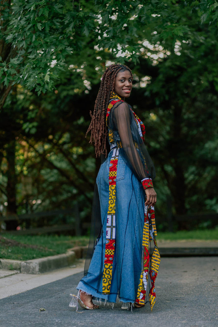 Sheer African Print Coverup/Duster-Aku
