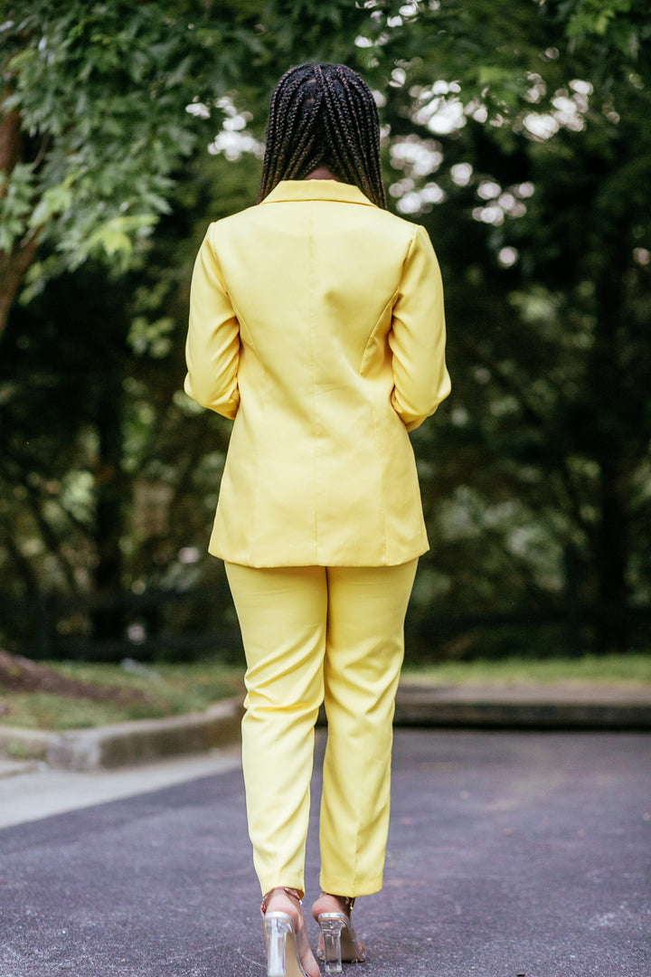 Dress Pant Suit-Yellow