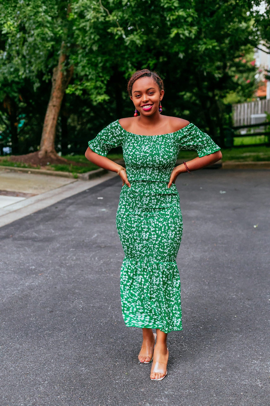 Bodycon Summer Dress-Green
