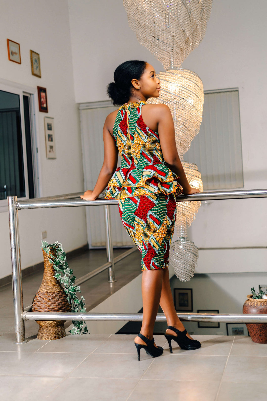 African Print Victoria Two-Piece Choker Dress