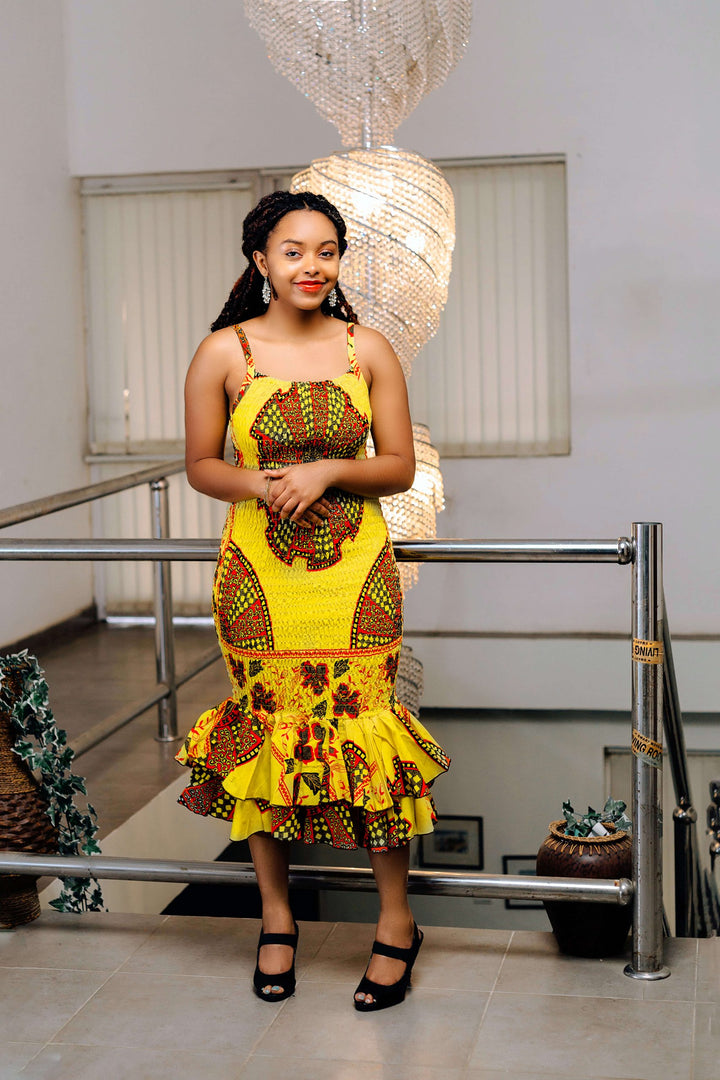 African Print Ray of Sunshine Diane Dress