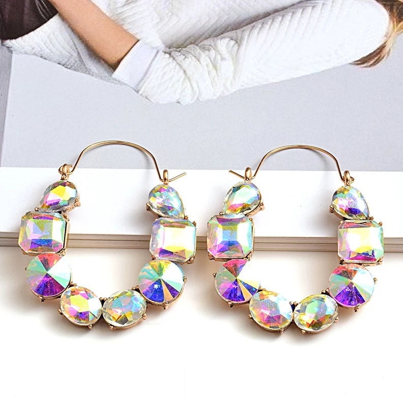 Rhinestone Mini Hoop Earrings