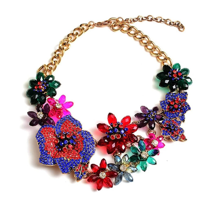 Marcella Rhinestone Floral Necklace