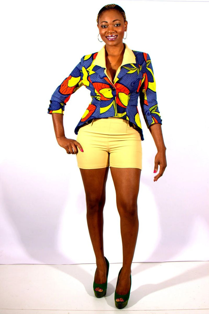 African Print Ginger Me Blazer (shorts not included)