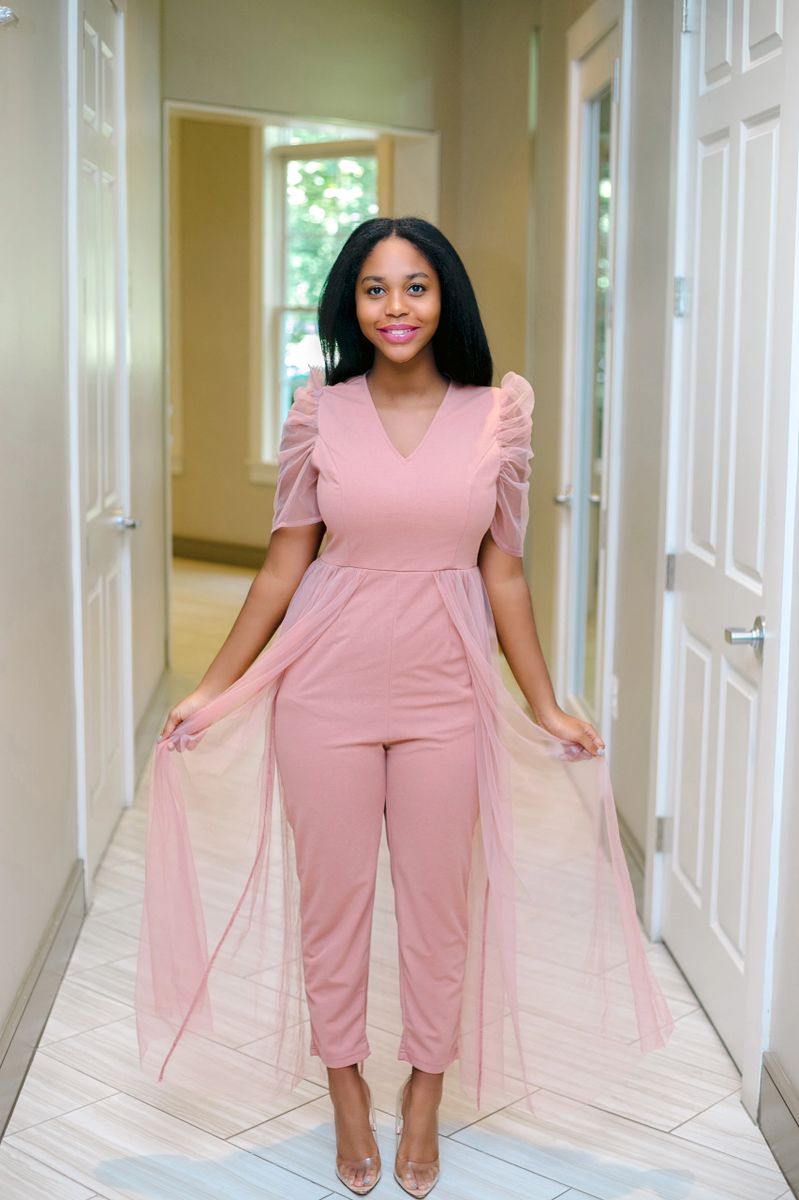 Puffy Sleeve Wedding Guest Jumpsuit
