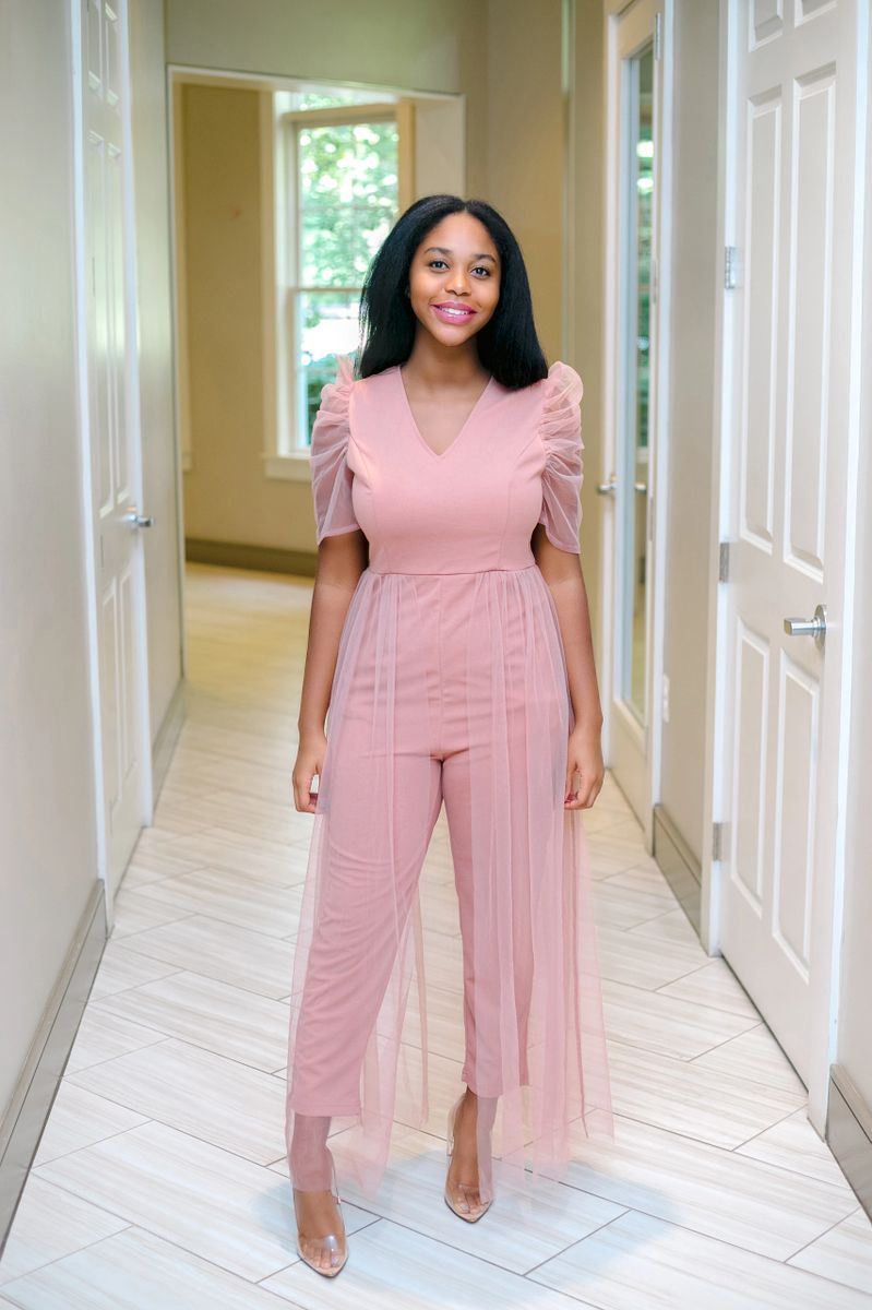 Puffy Sleeve Wedding Guest Jumpsuit
