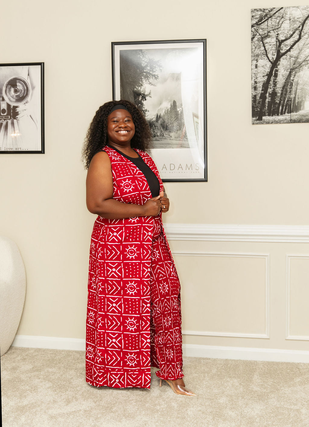 Ankara Print Set - Red Front view