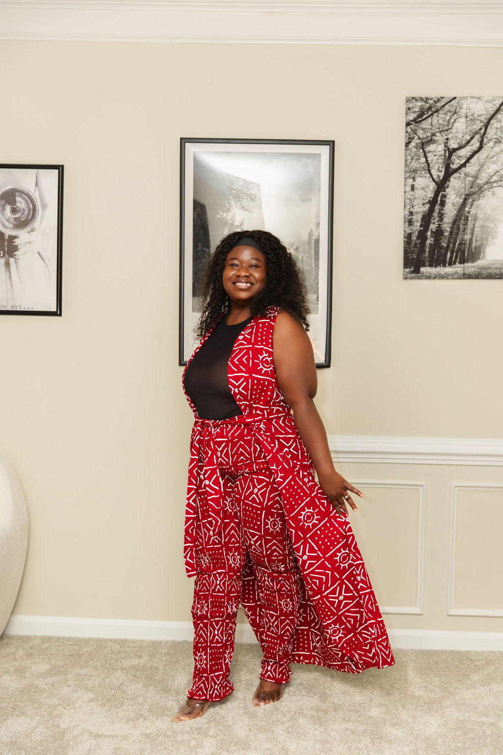 Ankara Print Set - Red Side View