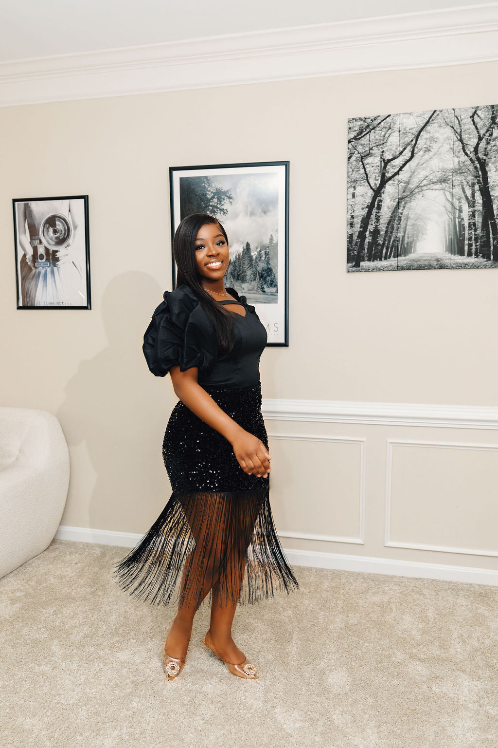 Sequin Skirt Set
