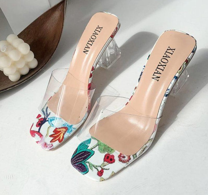 Floral Clear Mules