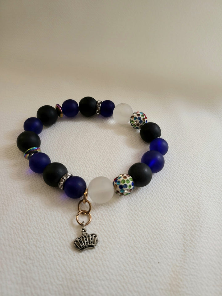 Beaded African Bracelet-Dark Royal Blue