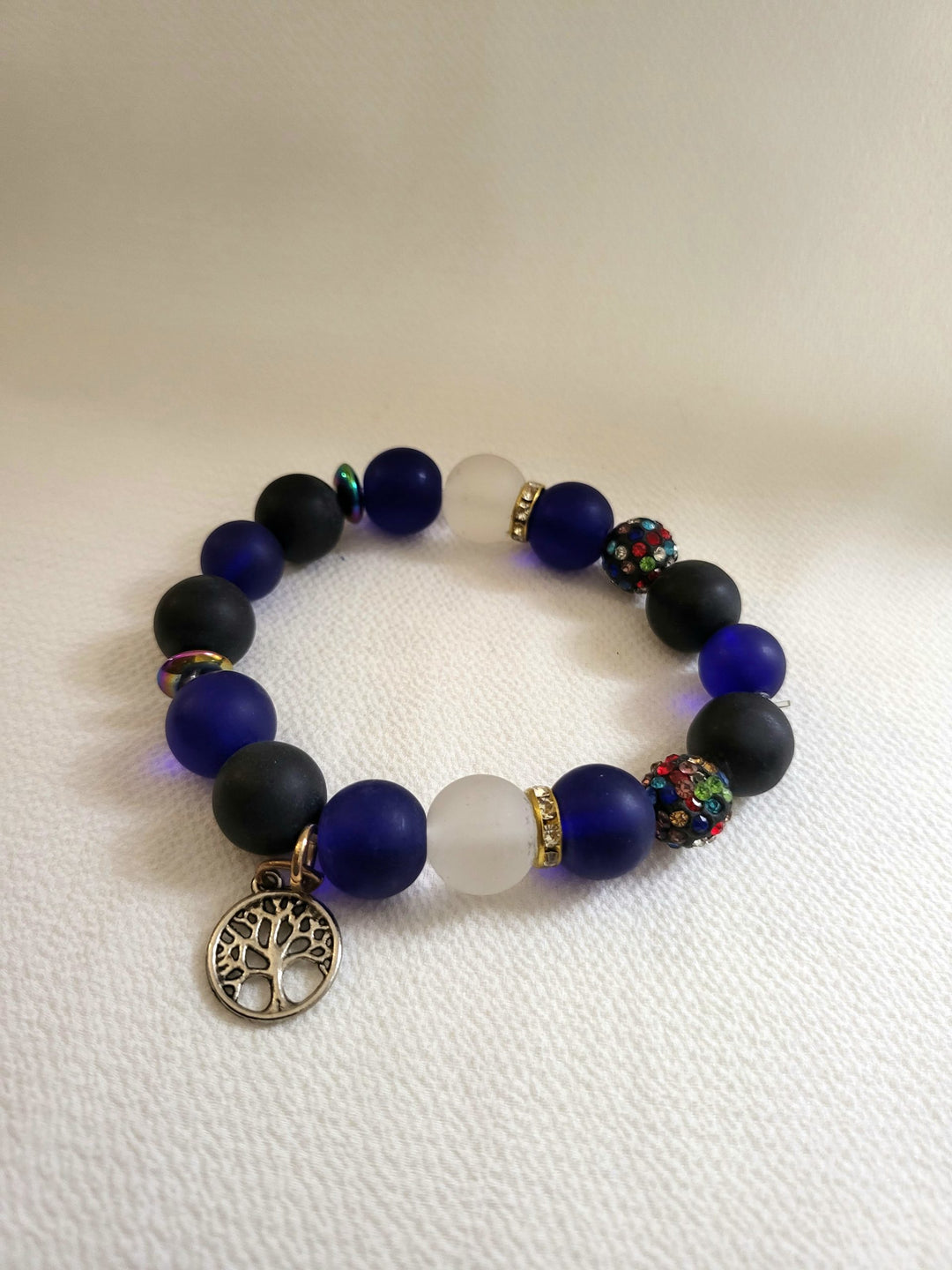Beaded African Bracelet-Dark Royal Blue