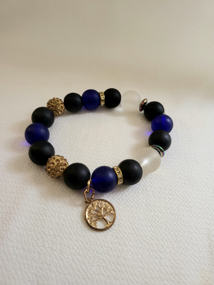 Beaded African Bracelet-Dark Royal Blue