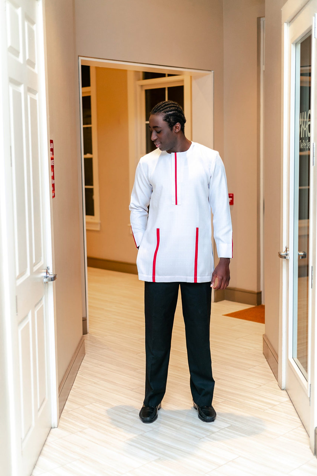 White and Red Kaftan-Arba