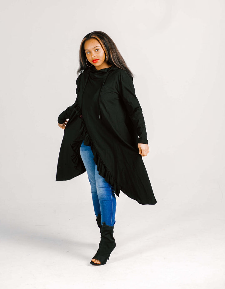 LRV Ruffle Midaxi Blouse-Black