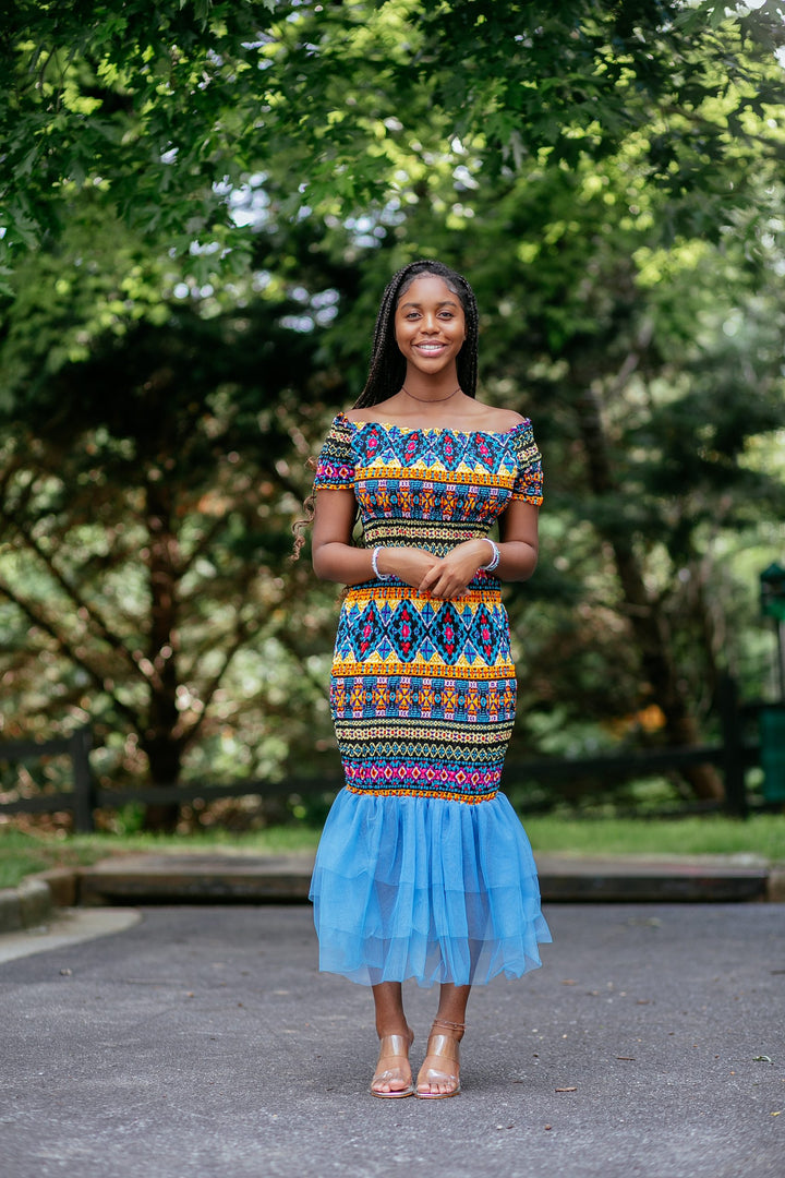 Ankara African Print Bodycon Midi-Amara