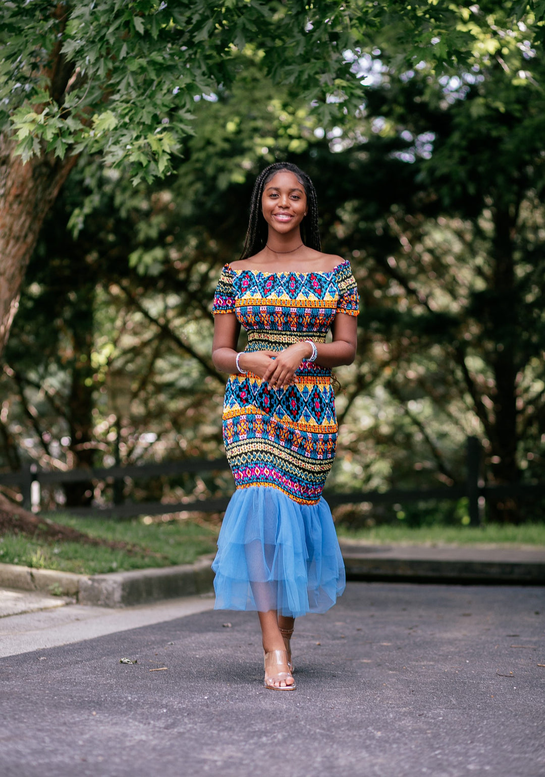 Ankara African Print Bodycon Midi-Amara