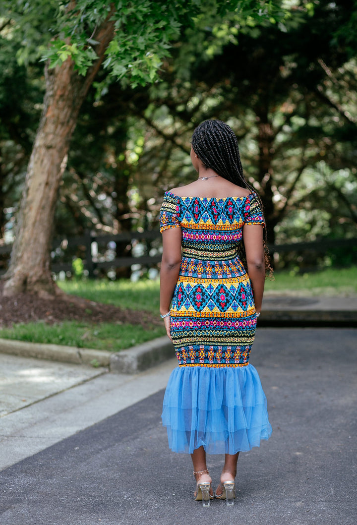 Ankara African Print Bodycon Midi-Amara