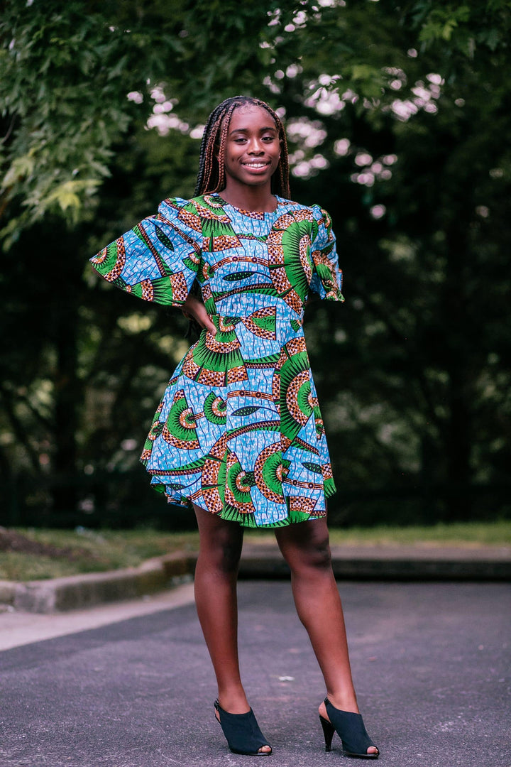 Ankara African Free Blouse/Mini-Femi