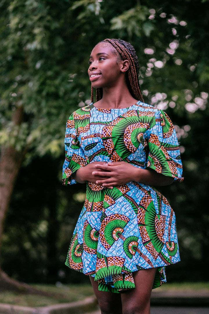 Ankara African Free Blouse/Mini-Femi