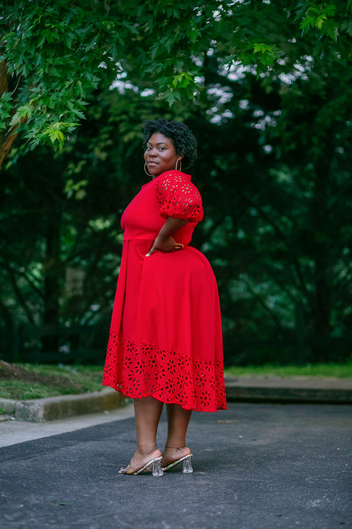 Red A Line Dress-Manda