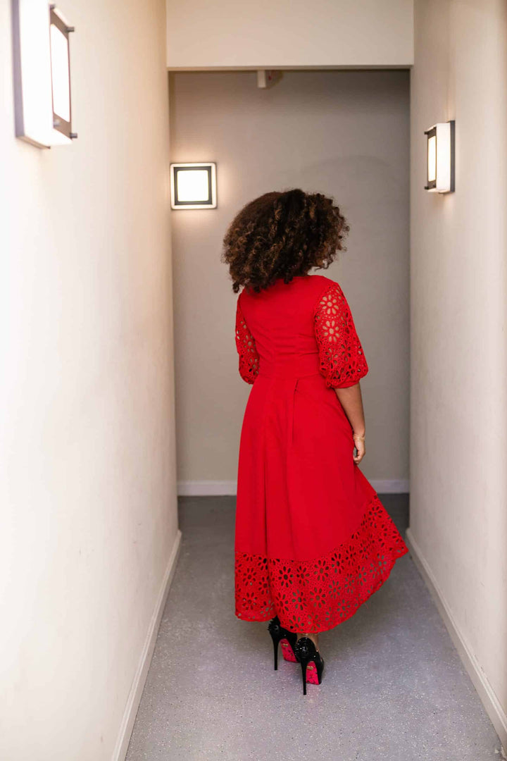 Red A Line Dress-Manda