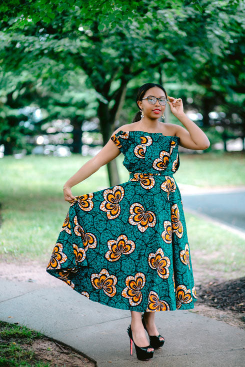 African Print Wedding Guest Midi-Tish