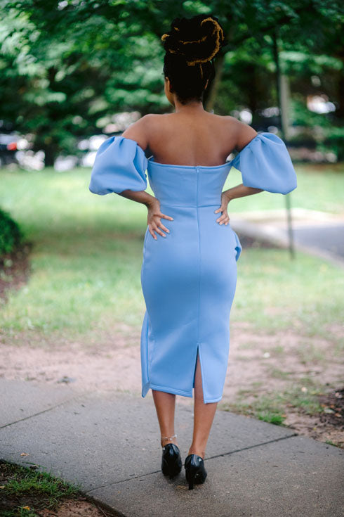 scuba dresses for wedding guest Pauline Crepe 3/4 Sleeve Ruffle Dress it strikes the right balance of coverage and elegance. Eliza J One Shoulder Ruffle
