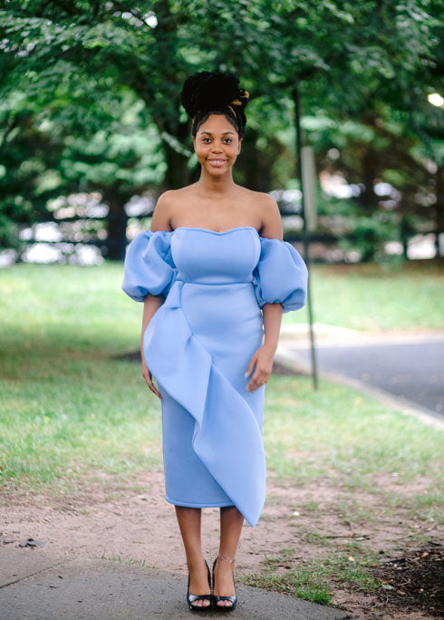Wedding Guest Scuba Material Dress-Barbie – AnnieLuv