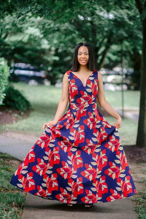 African Print Cinderella Gown