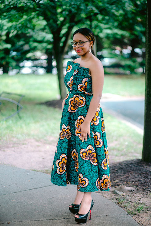 African Print Wedding Guest Midi-Tish